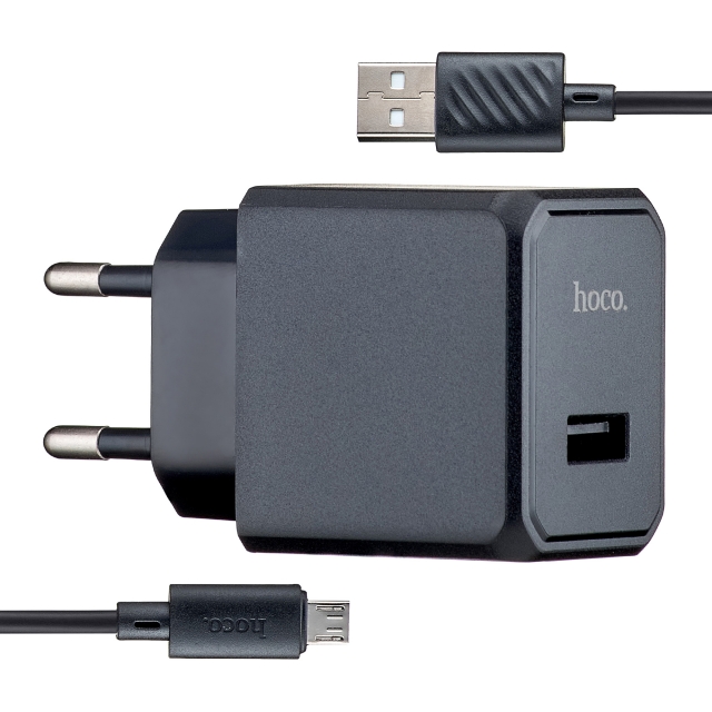 СЗУ Hoco CS11A Ocean single port charger set (Micro) (EU) Black (CS11A)