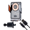 Холдер Hoco HW7 Transparent Discovery Edition wireless fast charg car holder (air outlet) Metal Gray