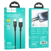 Кабель Hoco U120 Transparent explore intelligent power-off charging data cable iP Black