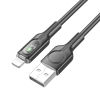 Кабель  Hoco U120 Transparent explore intelligent power-off charging data cable iP Black (U120)