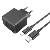 МЗП Hoco CS12A Ocean single port QC3.0 charger set (Type-C) (EU) Black