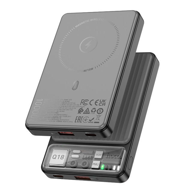 Power Bank Hoco Q18 Tourer 22.5W fully compatible power bank with magnetic fast cha (10000mAh) Black