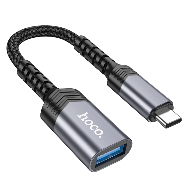 Адаптер Hoco UA24 Type-C male to USB female 3.0 converter Metal Gray (UA24)