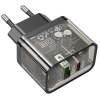 СЗУ Hoco N34 Dazzling dual-port PD20W+QC3.0 charger (EU) Transparent Black (N34)