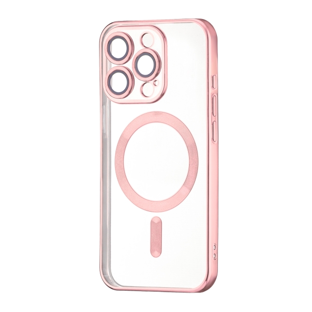 Чохол Ductil Metallic Edge with MagSafe (Protected Camera & Lens) iPhone 15 Pro Pink