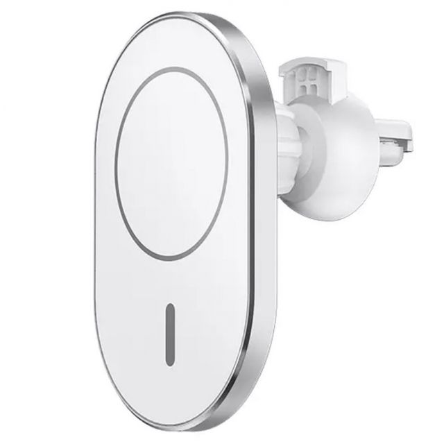 Холдер WIWU CH-306 with MagSafe Magnetic Attached Wireless Charger Car mount Silver (CH-306)