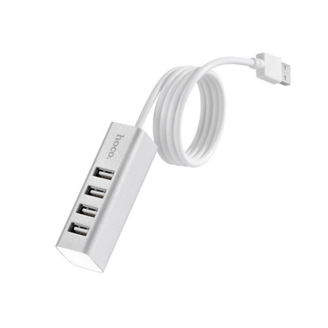 USB-хаб Hoco HB1 4USB Line machine Silver (Уценка, мятая упаковка)