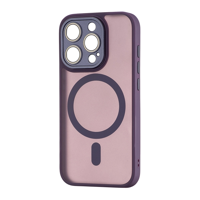 Чехол Silicone Matte Case Protected Camera with MagSafe iPhone 15 Pro Purple