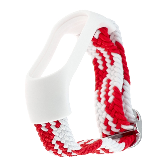 Ремінець Braided Buckle Enhanced Mi Band 3/4/5/6/7 White Red