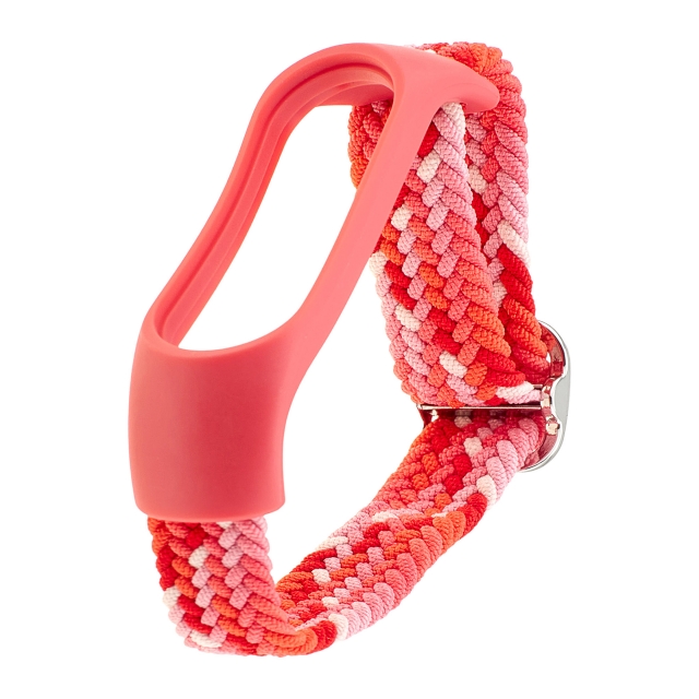 Ремешок Braided Buckle Enhanced Mi Band 3/4/5/6/7 Rose Pink Red