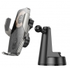 Холдер Hoco HW27 Traveler infrared RGB wireless fast charging car holder(center console) Black Metal Gray (HW27 )
