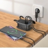 Мережевий фільтр Hoco NS7 Sharp 1 position(PD20W/1C2A) desktop socket(EU) Black