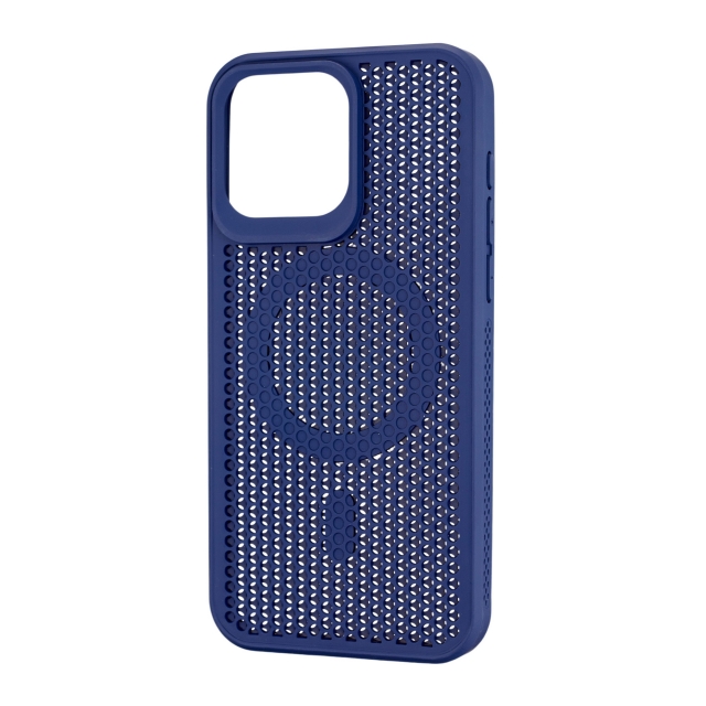 Чохол Silicone Cooling Сase with MagSafe iPhone 15 Pro Max Dark Blue