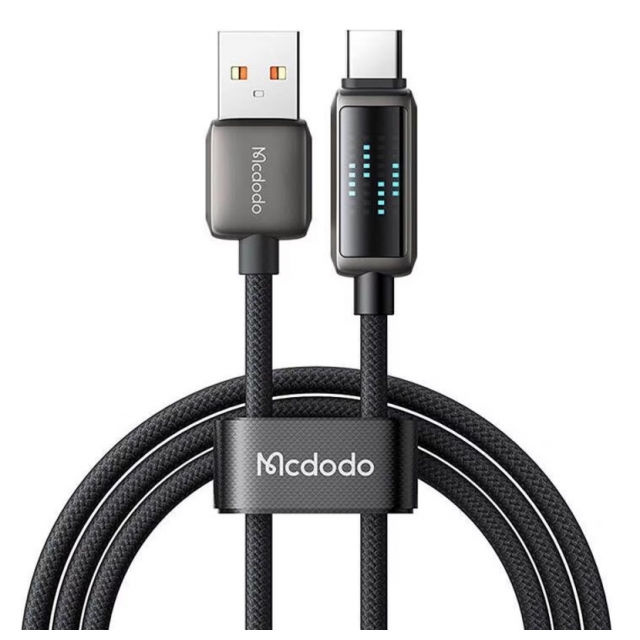 Кабель McDodo LED Display USB-A to USB-C 6A Data Cable 1.2m Black
