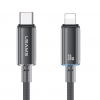 Кабель USAMS US-SJ659 Type-C To Lightning PD Fast Charging Transparent Data Cable With Light-Cloud Series 1.2M Black