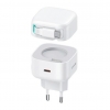 СЗУ USAMS US-CC202 PD35W Dual 2C Output GaN Fast Charger With Type-C Magnetic Retractable Cable Module (EU) White (CC202)