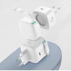 МЗП USAMS US-CC202 PD35W Dual 2C Output GaN Fast Charger With Type-C Magnetic Retractable Cable Module (EU) White
