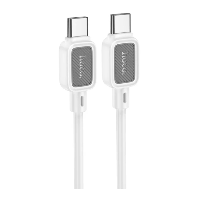 Кабель Hoco X108 Benefit 60W silicone charging data cable Type-C to Type-C White