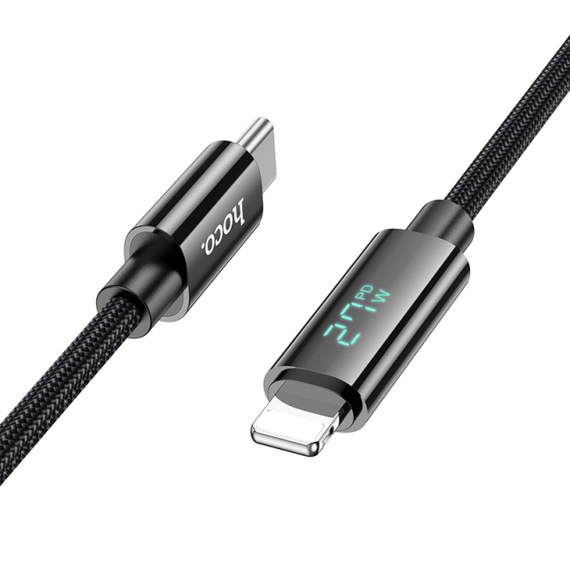 Кабель Hoco U125 Benefit PD charging data cable with display iP Black
