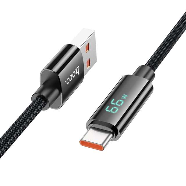 Кабель Hoco U125 Benefit 5A charging data cable with display Type-C Black