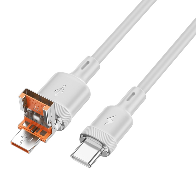 Кабель Hoco U131 Afortunado 2-in-1 charging data cable USB/Type-C to Type-C Gray (U131)