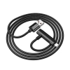 Кабель Hoco U135 Incredible 2-in-1charging data cable USB to iP/Type-C Black (U135)