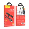 Кабель Hoco U135 Incredible 2-in-1charging data cable Type-C to iP/Type-C Black (U135)