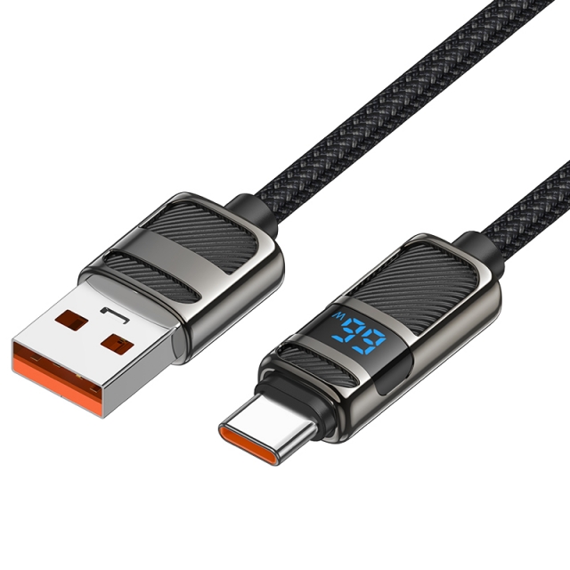 Кабель Hoco U137 5A Line charging data cable with display Type-C Black
