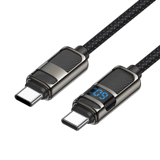 Кабель Hoco U137 Line 60W charging data cable with display Type-C to Type-C Black