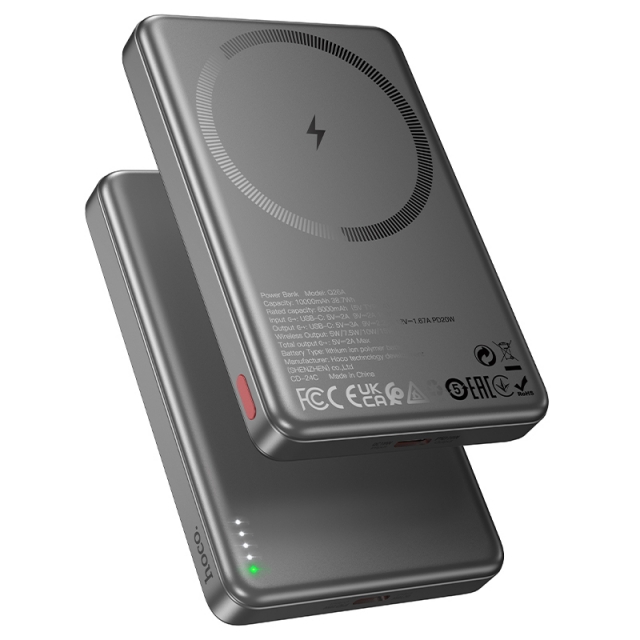 Power Bank Hoco Q26A Joy PD20W magnetic fast charging power bank(10000mAh) Gray