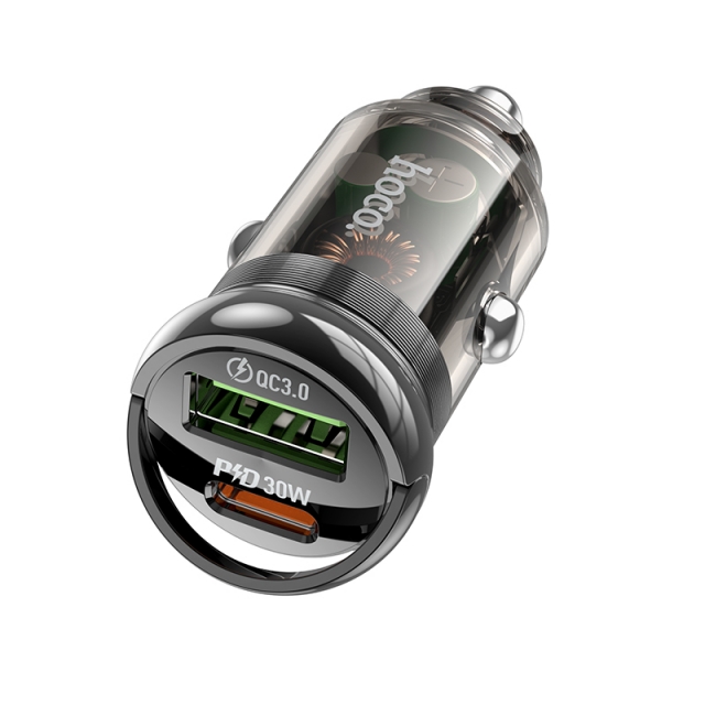 АЗП Hoco Z53A Vision PD30W+QC3.0 car charger Black