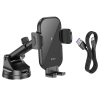 Холдер Hoco HW5 Journey wireless fast charging car holder(center console) Black