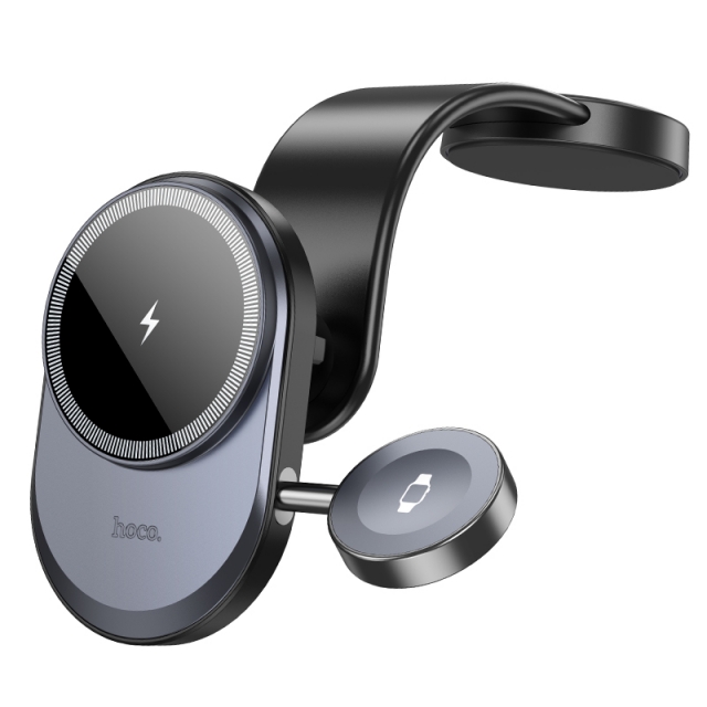 Холдер Hoco HW28 Excelso 2-in-1 wireless fast charging car holder(center console) Black with gray (HW28)