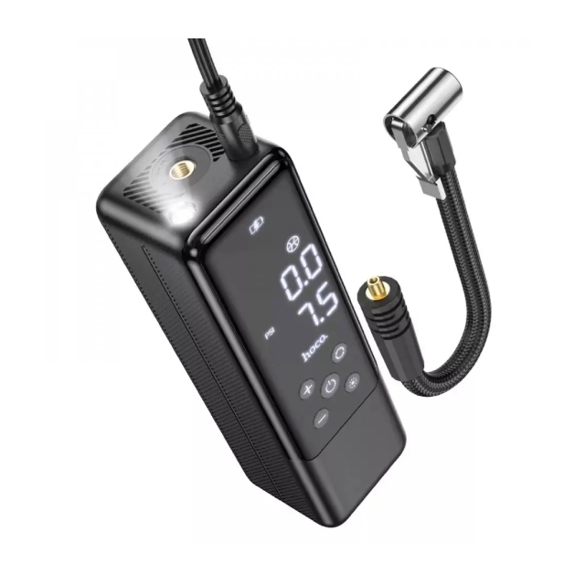 Автомобільний компресор Hoco ZP7 Maddy portable smart air pump(5000mAh) Black