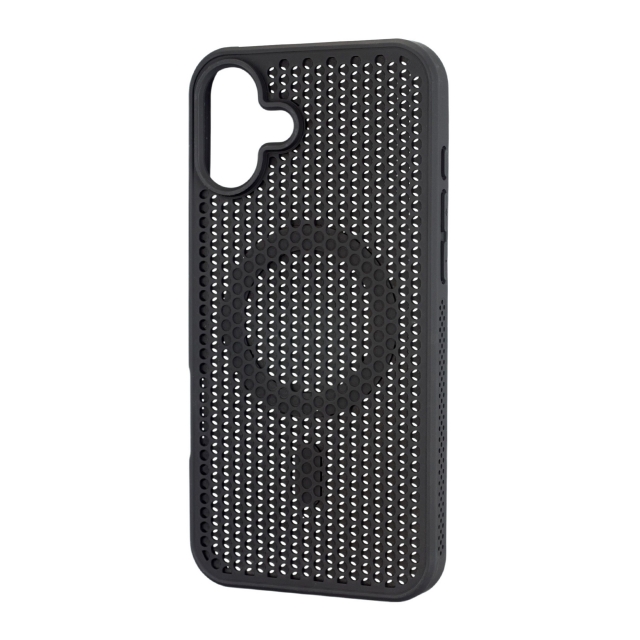 Чехол Silicone Cooling Сase with MagSafe iPhone 16 Black (Уценка, повреждена упаковка)